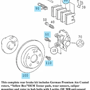 Alternative view of Ate Premium German Rear Brake Disc Textar Pad Kit 1998-03 Mercedes E320 Wagon