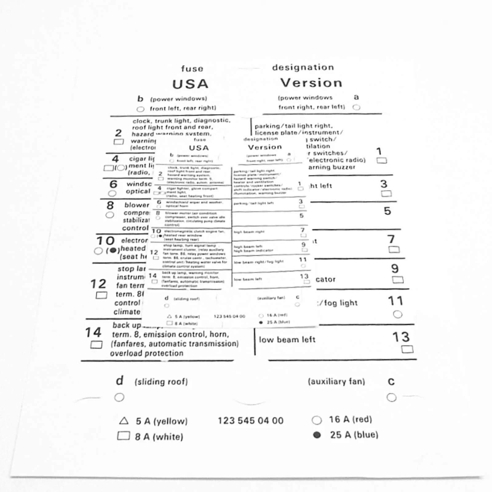 Fuse Replacement and Spare Kit with Tool 1977-80 Mercedes 240D 300CD 300D 300TD - Image 4