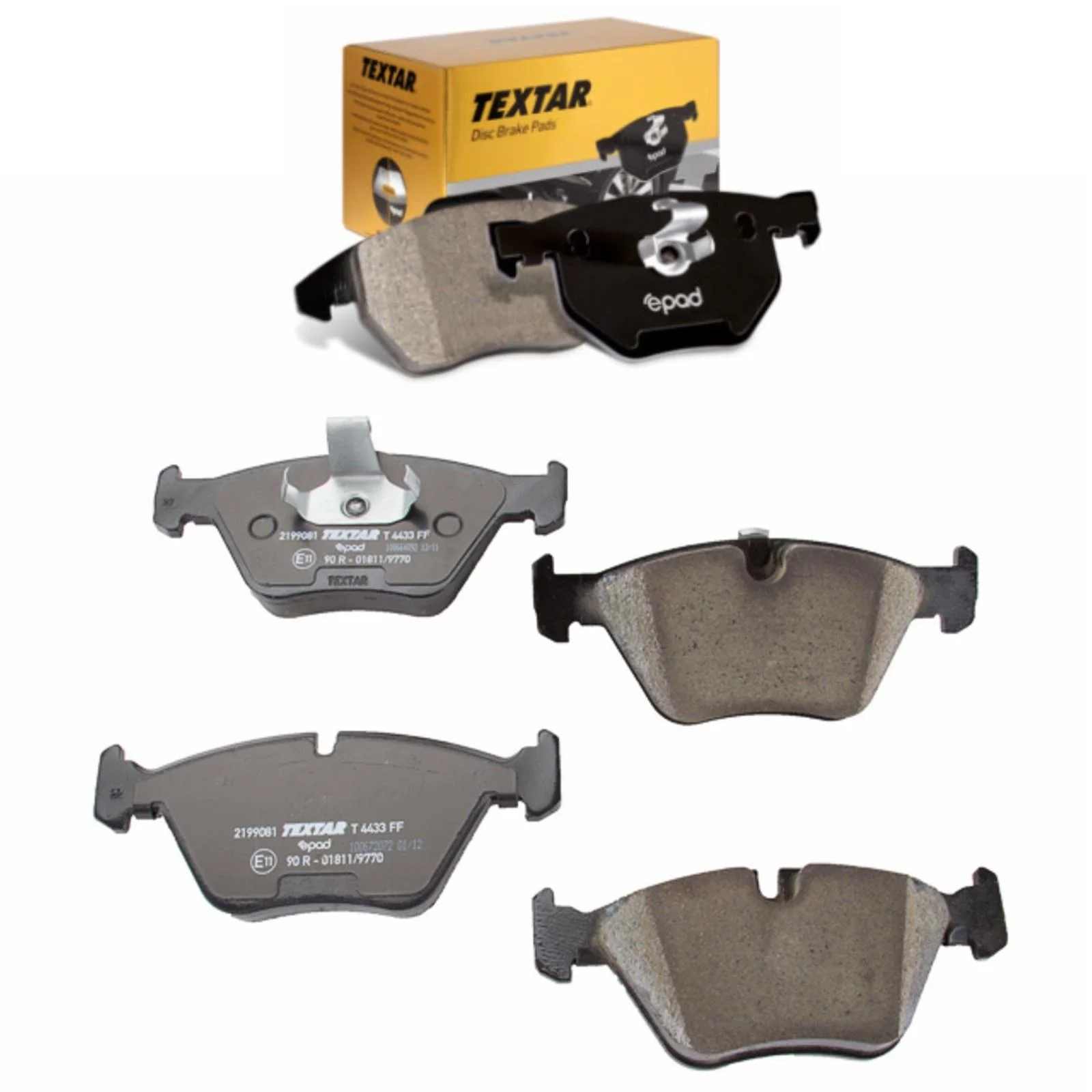 Premium Textar ePad Ceramic Front Brake Pad Complete Kit 1997-03 BMW 525i 528i - Image 2