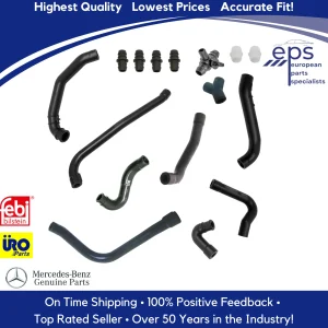 Alternative view of Intake Manifold Valve Cover Breather Hose Kit 1992-95 Mercedes 400 420 500